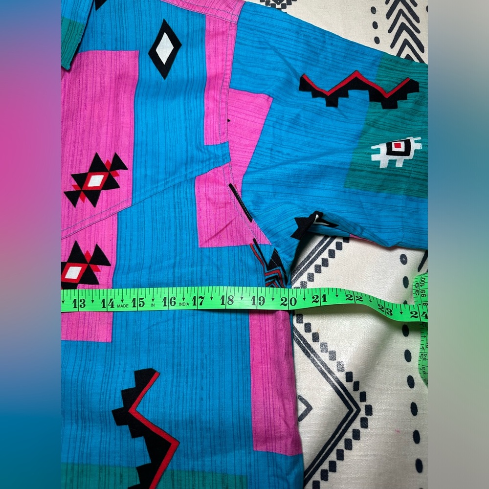 Vintage American Hero Color block Western Snap Short Sleeve Shirt Ladies Size‎ L - Picture 5 of 5